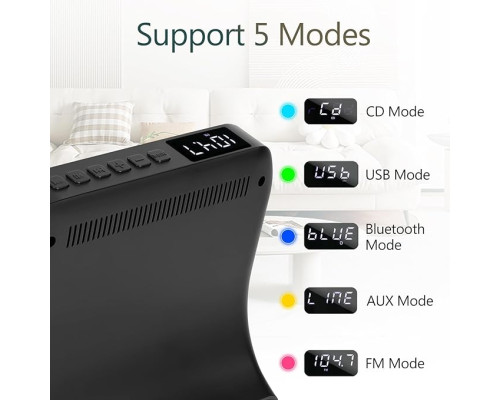 Портативний програвач компакт-дисків Мaite із таймером,  AUX/USB