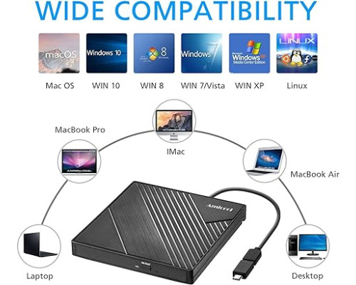 Зовнішній оптичний DVD-привід Amicool USB 3.0 CD/DVD +/-RW