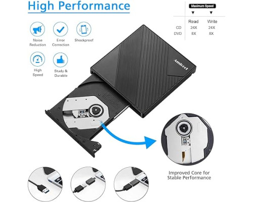 Зовнішній оптичний DVD-привід Amicool USB 3.0 CD/DVD +/-RW