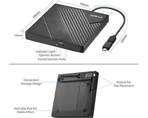 Зовнішній оптичний DVD-привід Amicool USB 3.0 CD/DVD +/-RW