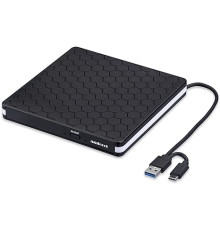 Зовнішній DVD-привід Amicool USB 3.0, Type-C CD DVD +/-RW, оптичний привід