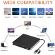 Зовнішній DVD-привід Amicool USB 3.0, Type-C CD DVD +/-RW, оптичний привід