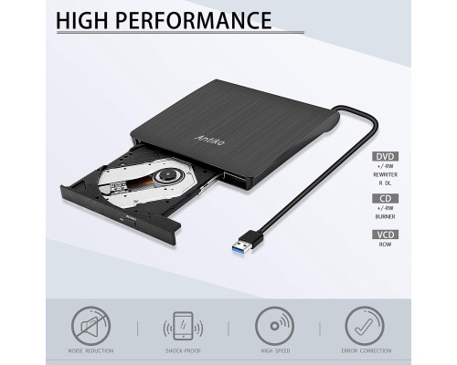 Портативний зовнішній DVD/CD-програвач Antika з USB 3.0