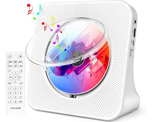 Портативний CD-програвач з Bluetooth, стереозвуком та динаміками