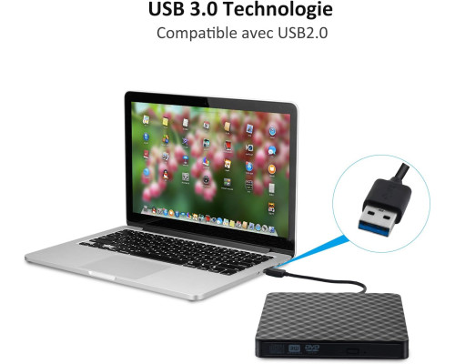 Зовнішній CD/DVD привід AUELEK USB 3.0