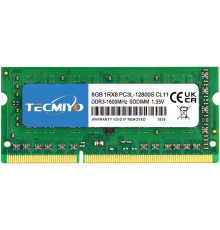 Оперативна пам'ять TECMIYO 1RX8 PC3L 12800S 8 ГБ DDR3 1600 RAM (1X8 ГБ) 1,35 В/1,5 В PC3-12800s DDR3 1600 МГц SODIMM CL11 без ECC