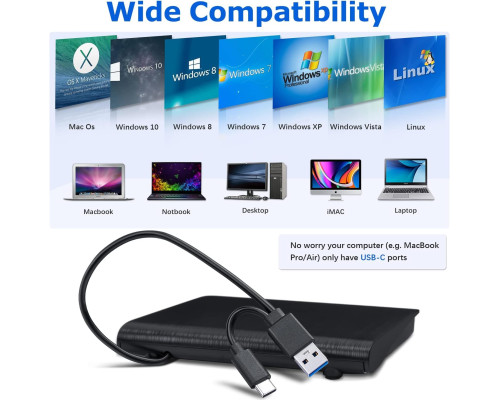 Зовнішній DVD-привід Sounce USB 3.0 та записувач компакт-дисків Type-C