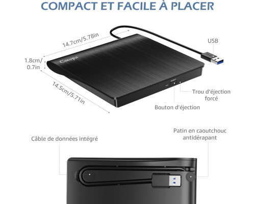 Зовнішній CD/DVD-привід Cocopa USB 3.0