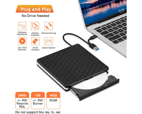 Зовнішній CD-DVD записувач та зчитувач Amicool з USB 3.0