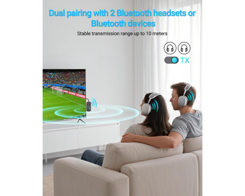 Передавач та приймач Bluetooth/бездротовий адаптер Aux Bluetooth 5.3