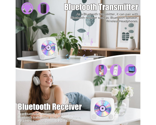 Портативний CD-програвач Gueray з Bluetooth
