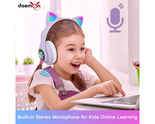 Бездротові навушники Daemon Kids з котячими вушками Bluetooth
