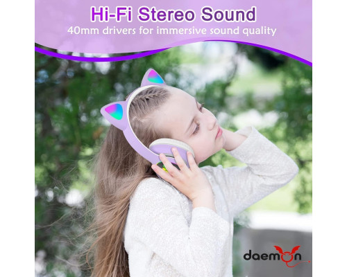 Бездротові навушники Daemon Kids з котячими вушками Bluetooth