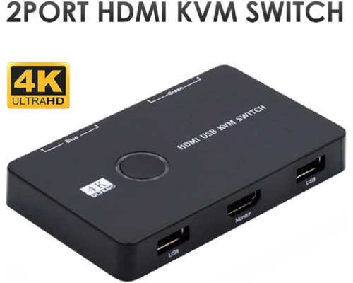 Перемикач Cablecc KVM USB 2.0 та HDMI 4K