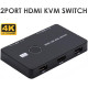 Перемикач Cablecc KVM USB 2.0 та HDMI 4K