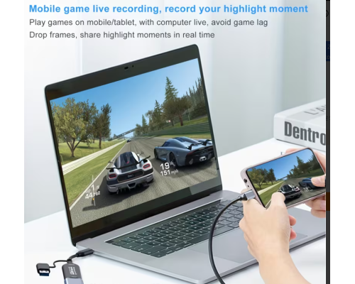 Карта відеозахоплення з низькою затримкою сумісна з Switch/Switch 2/Xbox/PS4/PS5/PC