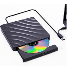 Зовнішній оптичний привід CD/DVD-RW з USB-A та USB Type-C