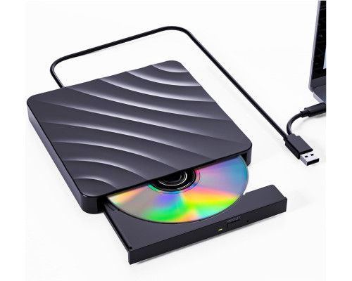 Зовнішній оптичний привід CD/DVD-RW з USB-A та USB Type-C