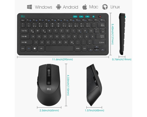 Комплект клавіатури та миші Rii Wireless