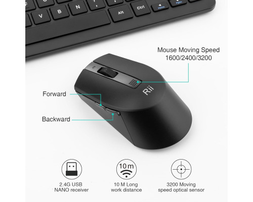 Комплект клавіатури та миші Rii Wireless