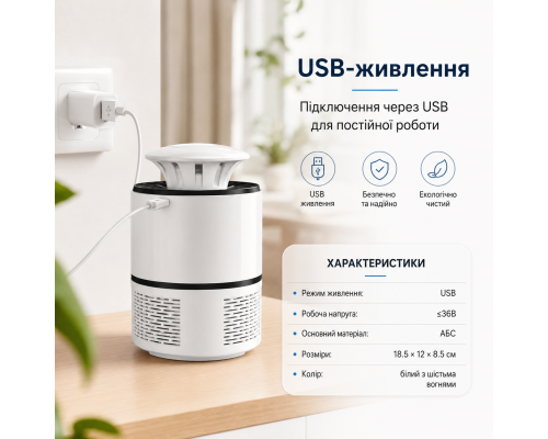 Електрична пастка для комах USB з UV-підсвіткою 365 нм