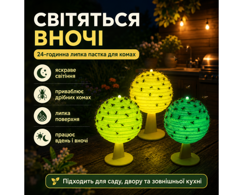 Клейові пастки для мух із захистом від дощу та сонця (комплект 9 шт)