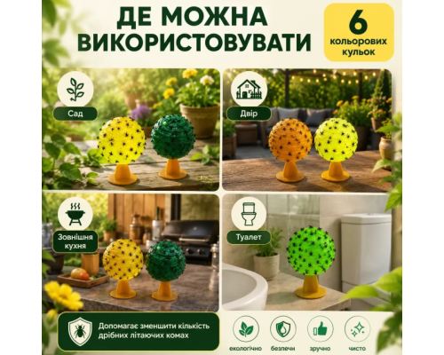 Клейові пастки для мух із захистом від дощу та сонця ( 6 шт)
