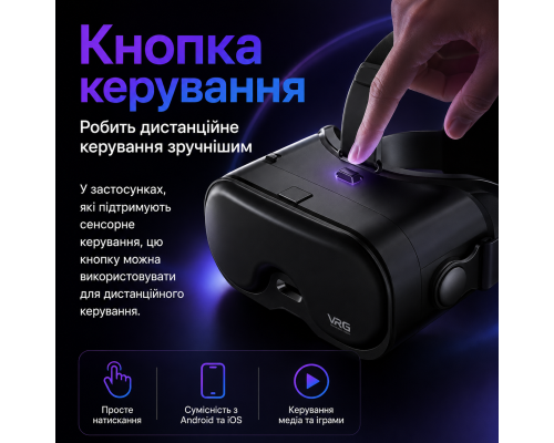 VR-окуляри VRG Q8 для смартфона 5–7 дюймів, сумісні з Android та iOS