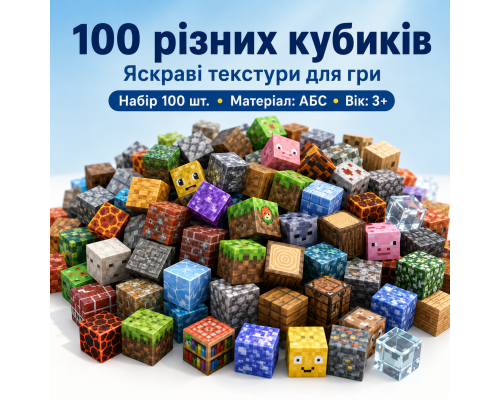 Магнітні кубики для гри та творчості 100 шт., мініблоки 2×2 см