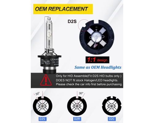 Лампа для фар LTONXEN 8000K D2S HID