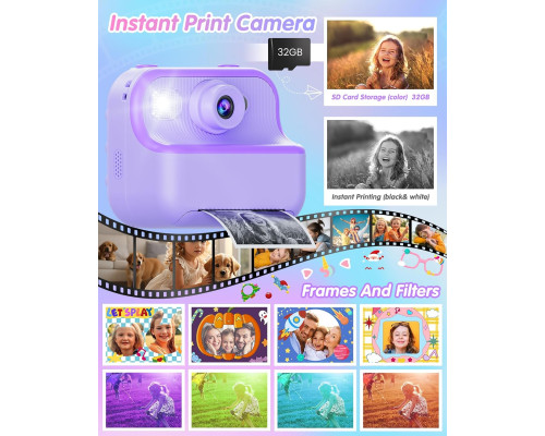 Дитячий фотоапарат миттєвого друку Full HD з дисплеєм 2.4
