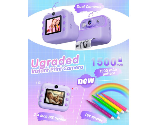 Дитячий фотоапарат миттєвого друку Full HD з дисплеєм 2.4