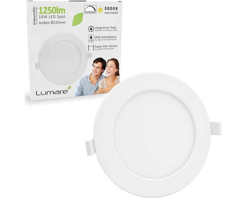 Світлодіодний вбудовуваний точковий світильник Lumare (18W/ 1250lm /3000K)