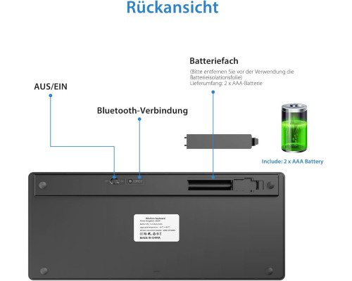 Компактна бездротова Bluetooth-клавіатура KBCASE