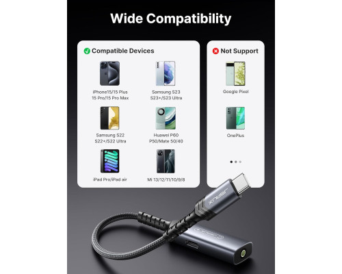 Аудіоадаптер JSAUX 2 в 1 USB на 3,5 мм