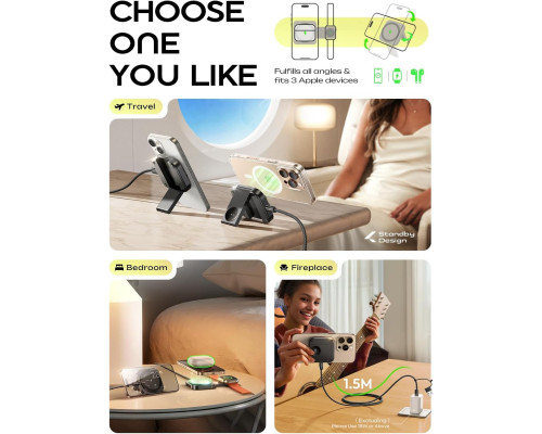Ультратонка зарядна станція 2-в-1 для Apple MagSafe