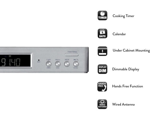Кухонне підвісне радіо з Bluetooth Soundmaster UR2045SI DAB+ і FM RDS