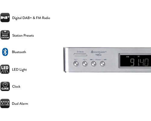 Кухонне підвісне радіо з Bluetooth Soundmaster UR2045SI DAB+ і FM RDS