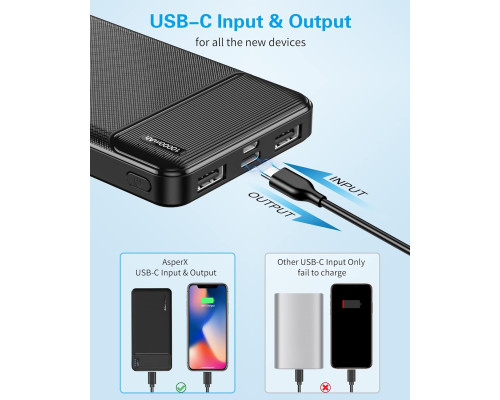 Портативний зарядний пристрій AsperX Power Bank із двома акумуляторами