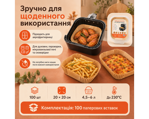 Пергаментний папір для аерофритюрниці (100 штук)