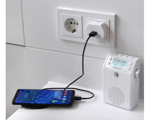 Настінний радіоприймач DAB+/FM Soundmaster DAB60WE з детектором руху та Li-On акумулятором 1200 мАг