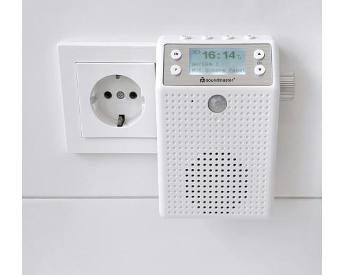 Настінний радіоприймач DAB+/FM Soundmaster DAB60WE з детектором руху та Li-On акумулятором 1200 мАг