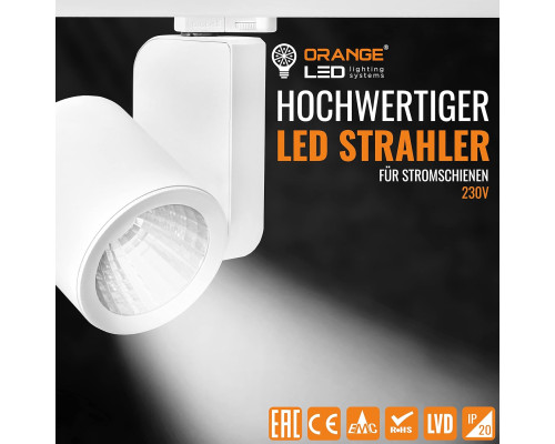 Трифазний світлодіодний трековий LED-світильник Oranje ‎OR-801-W-3000K/4000K