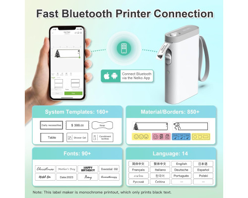 Принтер для етикеток Nelko P21 з Bluetooth