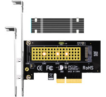 Адаптер GLOTRENDS PA09-HS M.2 NVMe - PCIe 4.0 X4 з радіатором M.2 для твердотільного накопичувача M.2 NVMe