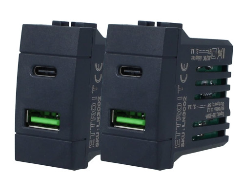 USB-розетка (2 USB-роз'єми типу C + USB-A)