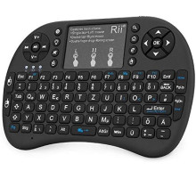 Міні-бездротова клавіатура Rii Mini i8+ Black з підсвічуванням та сенсорною панеллю Multitouch