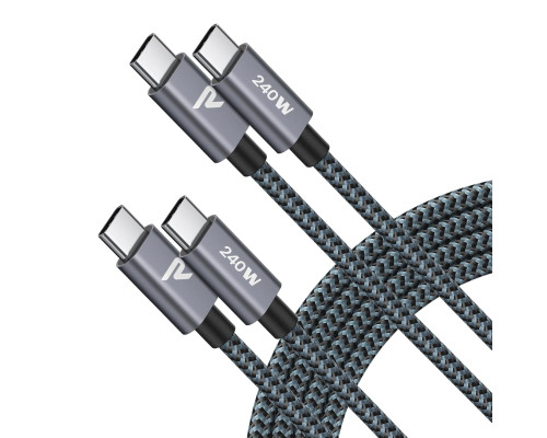 Кабель RAMPOW USB C - USB C 240 Вт 1 м (2 шт)