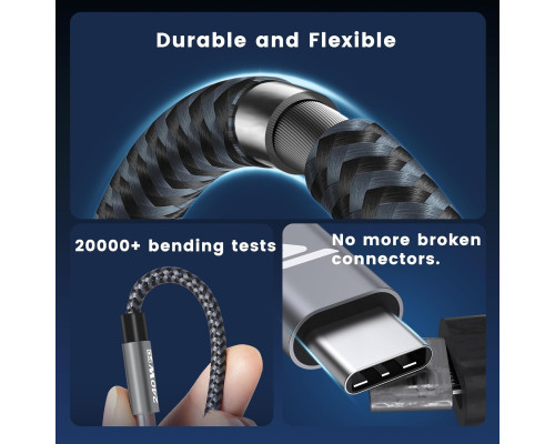 Кабель RAMPOW USB C - USB C 240 Вт 1 м (2 шт)