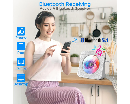 Портативний настільний CD-програвач ROADOM з Bluetooth